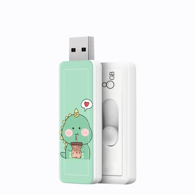 China Send Connector Usb flash drive usb2.0 3.0 flash drive 64G flash hard disk cartoon usb push and pull U disk customization for sale