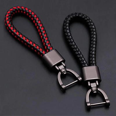 China Gift High-Grade 360 ​​Degree Rotating Buckle Hand - Woven Leather Key Chain from Luxruy for sale