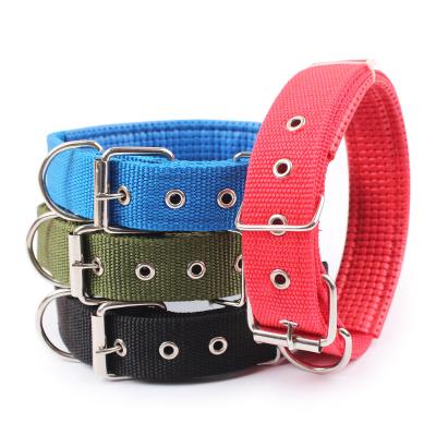 China Durable Solid Leather Dog Collars Nylon Pet Collar for sale