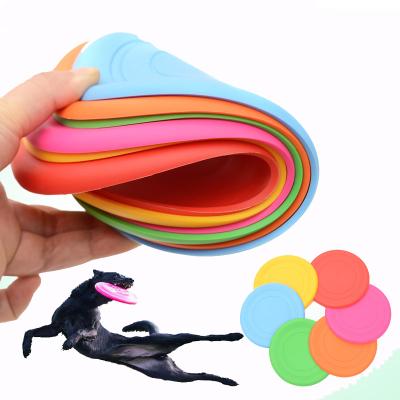 China Viable Funny Dog Cat Toy Game Flying Discs 1 Piece Silicone Flying Saucer for sale