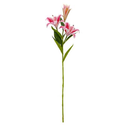 China Home/Office/Party/Wedding Main Silk Decoration 3 Mini Brownii Lilium 3D Little Lily Man-Made Flower For Desk Artificial Flower for sale