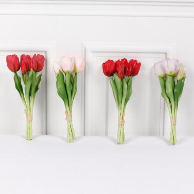 China Indor Decoration Tulips Artificial Fake Flower PU Flowers Artificial Tulip Floral Bouquet Used Wedding Decoration Cheap Flowers For Sale for sale