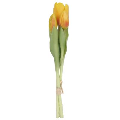 China Holland PU Tulip Bouquet Orange Latex Flowers Fake Tulips Indor Decoration Artificial Flowers Real Touch For Office Home Wedding Party for sale