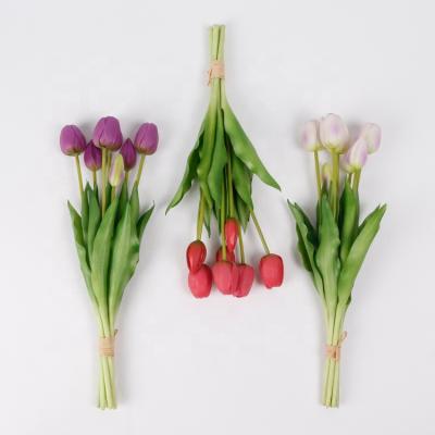 China 2021 Indor Decoration Sellings Amazon Fake Tulip 7 Wedding Decoration Artificial Tulip Flower Hot Branching Home for sale