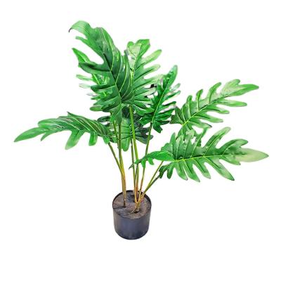 China Indor Decoration 38 Inch 6 Pieces Artificial Plant Faux 3 Branches Leaves Artificial Leaf Branch For Decoration for sale