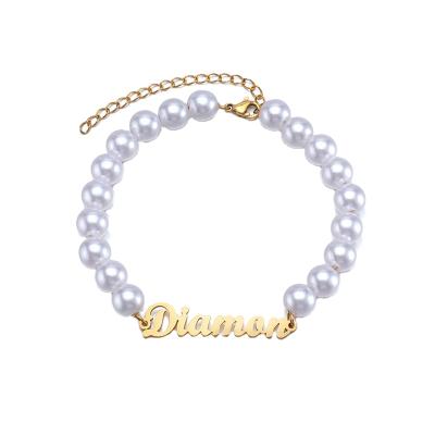 China Romantic Personalized Bead Bracelet DIY Custom Letter Beaded Bracelet Custom Gold and Silver and Rose Gold for sale