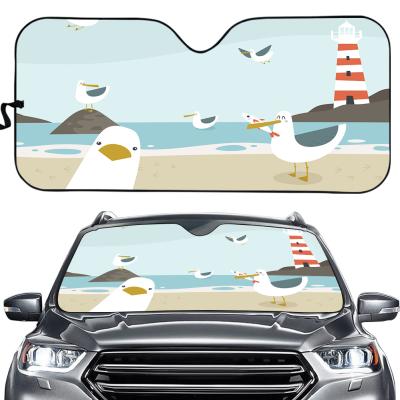 China Eco-Friendly Folding Car Interior Decoration Ocean Sun Shade For Car Wind Shield Sun Shade Front Window Sunshade Windscreen Car Umbrella for sale