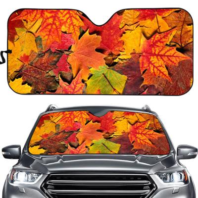 China Car Interior Decoration Customized Full Print Wholesale Marple Leaf Anti Sunlight Snow Dust Cloth High Quality Car Sun Shade No MOQ for sale