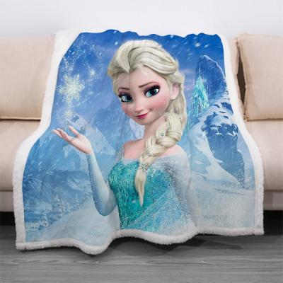 China Custom Anti-Pull Blanket Thick Comfortable 100% Cotton Polyester 3D Digital Printing Cashmere Thickened Crystal Fleece Lambskin Blanket for sale