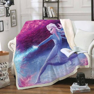 China Hot Selling Anti-Pull Custom Digital Printing Premium Letter VS Flannel Fleece Pink Custom 3D Digital Throw Blanket With Print for sale