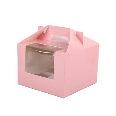 China Reused Custom Paper Carrier Cake Box Logo Pastries Pastry Box Packaging Materials For Pastries Macaron for sale