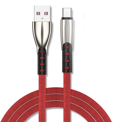 China 5A Zinc Alloy Super Fast Charging Mobile Phone Cable For iPhone Data QC Fast Charging Nylon Braided iPhone USB Cable for sale