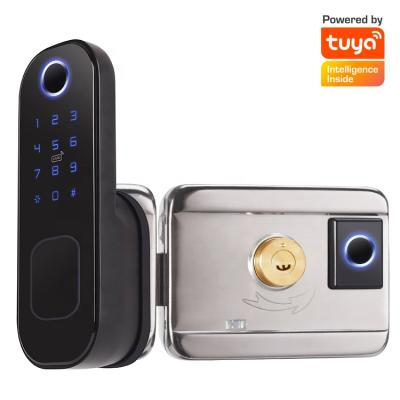 China Tuya Double Fingerprint Door Lock Fingerprint Door Opener Automatic Electronic Smart Locks Smart Side Door Anti-theft Quick Door Lock for sale