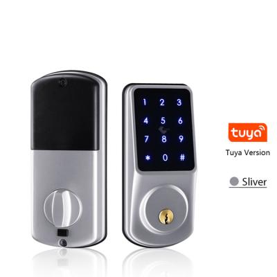 China Aluminum Alloy+Stainless Iron TT Lock App Lock Digital Key RFID Card Digital Code Card Smart Alloy+Stainless Deadbolt Lock for sale