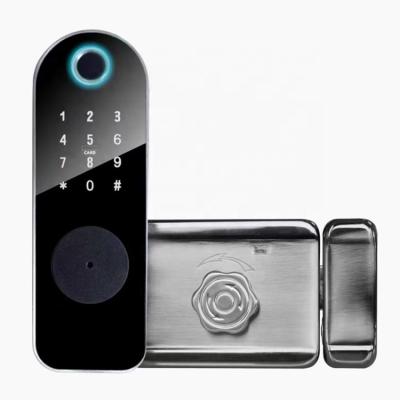 China Anti-theft Digital Fingerprint Password Card Security Door Lock Smart Electronic Smart Key Door Lock Quick Open Fingerprint Locks for sale