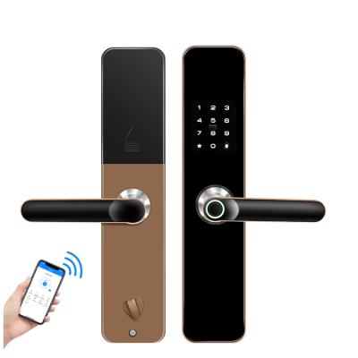 China New Tuya app fingerprint (optional-extra charge) tuya lock smart digital bluetooth wifi app remote electronic smart door lock ttlock api SDK available for sale