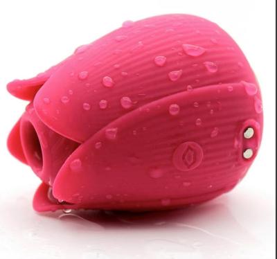 China Dearjoyee Rose Red Vibrating Sucking Vibrator Sucker Clitoral Vibration Massage Stimulator For Woman for sale