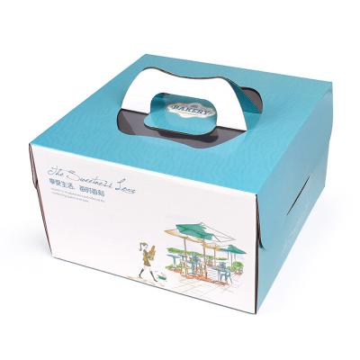 China Recycled Materials Sell Customizad Wedding Birthday Paper Cake Boxes Sri Lanka Cake Cream And Flower High Quality Wholesale Box With Handle for sale