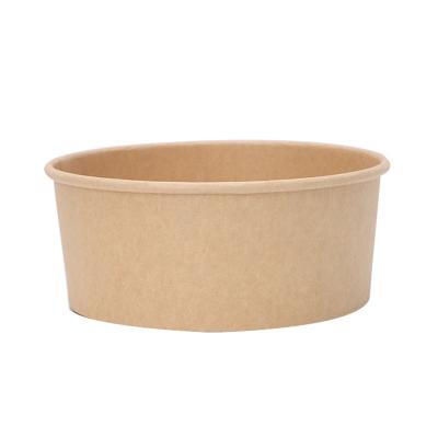 China Recycled Materials Custom Logo Printed Kraft Paper Packaging Cup, Bowl Tube Food Packaging Noodle Soup Bowls With Lids Takeout Food Packaging for sale