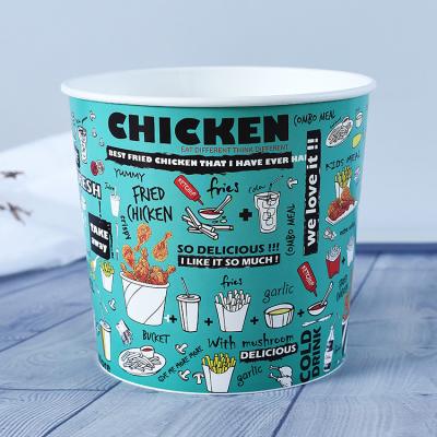 China Recycled Materials Wholesale Disposable Custom Printed Pop Corn Food Box Paper Packing Pot Disposable Popcorn Food Box Popcorn Chips Chicken Chicken Bucket for sale