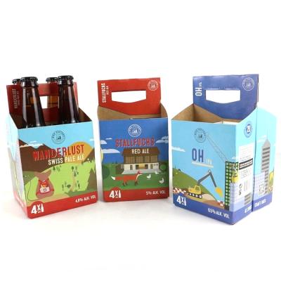 China Hot Sale Eco-friendly Recyclable Paperboard Recyclable 4 Pack Wine Box For Beer Packaging for sale