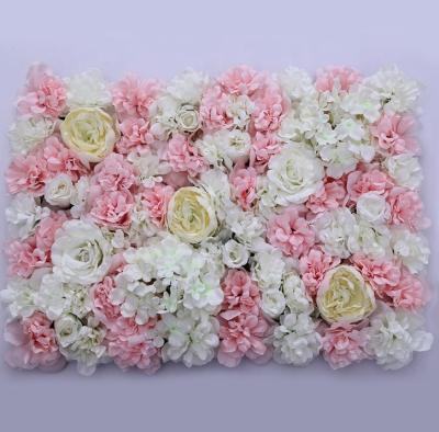 China Wedding Decoration FC1005 Silk Fabric Artificial Hydrangea Rose Flower Wall Artificial Flower Mat for sale