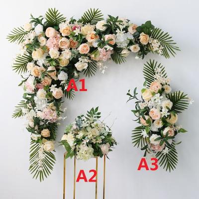 China FC1401 Silk Wholesale Artificial Peony Hydrangea Flower Table Runners For Wedding for sale