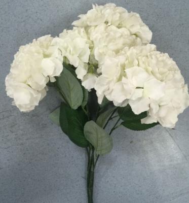 China Party FC3102 wholesale 5 heads hydrangea artificial flower silk bush for wedding for sale