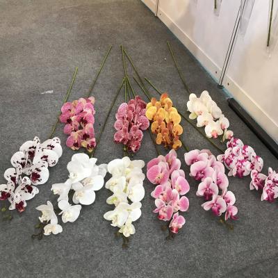 China Party FC4004 3D Printing 9 Heads Real Touch Latex Phalaenopsis Orchid Artificial Flower For Sale for sale