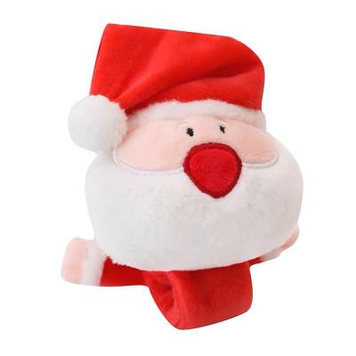 China New Arrival Eco-friendly Material Snowman Christmas Slap Bracelet Christmas Decorations Stuffed Plush Toys Christmas Gift For Kids for sale