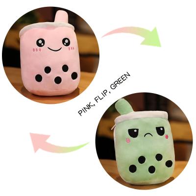 China Plushie 15cm/25cm brand new Plush Boba Flip Milk Tea Doll Soft stuffed reversible bubble tea boba stuffed pillow for sale