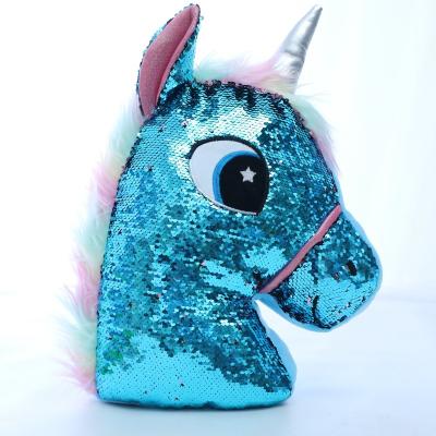 China Soft Toy Customized Reversible Sequin Unicorn Plush Toy for sale