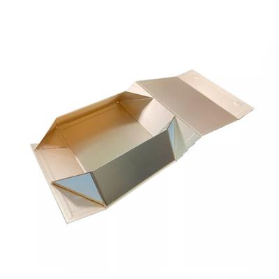 China Recyclable Luxury Folding Window Paper Box Gift Paper Box With Ribbon Gold Stamping Logo Clothing Beauty Packaging Custom Made for sale