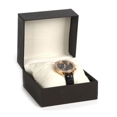 China Custom Luxury Black Cardboard Watch Box Custom Watch Box With Pillow, Custom Packaging Watch Box for sale