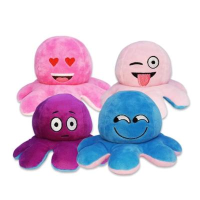 China 2 Faced Reversible Amazon Pulpos Plush Octopus Plush Toys Custom Stuffed Octopus Reverse Flips Reversible Emoticons Octopus Plush Toy for sale