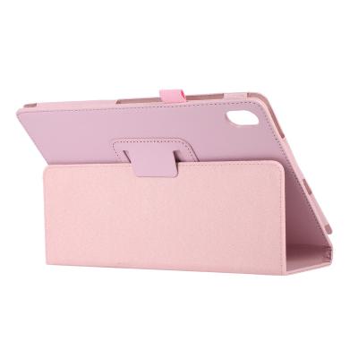 China Drop Resistance Suitable For Samsung Tab A8 2021 SM-X200 X205 Case Lychee Pattern 10.5 Flat Leather Bracket For iPad Cover Device for sale