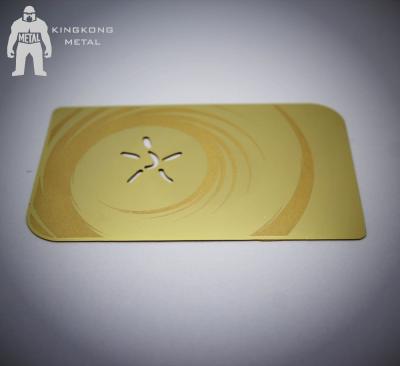 China 24K Real Gold Plated Laser Cut Metal Business Card Membership Card for sale