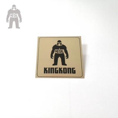 China Brush Effect Print Black  Metal Name Plates For Handbags KingKong Customised for sale