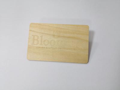 China CR80 Credit Card Size Wood Business Member Card With NFC IC 13.56MHZ Chip for sale