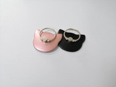 China Cat Shape Rose Gold Matte Black Mobile Phone Holder Ring for sale