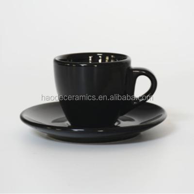 China [ZIBO HAODE CERAMIC] Gift Viable Promotion Cute Logo Ceramic Stoneware Coffee Tea Saucer&cup for sale