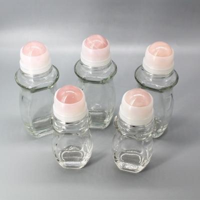 China China Wholesale clear glass roller bottles natural semi-precious stone top roller ball spheres quartz crystal essential oil perfume Bo for sale