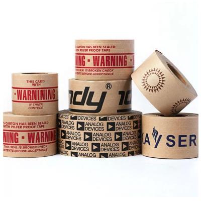 China Custom Brown Gummed Logo ANTISTATIC Water-activated Adhesive Reinforced Kraft Paper Wrapping Tape with Logo For Sealing - Buying Water-activate for sale