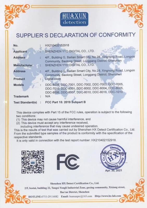 FCC - Shenzhen YYD Digital Co., Ltd.