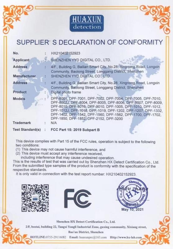 FCC - Shenzhen YYD Digital Co., Ltd.