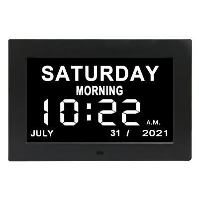 China DDC-8001old People Calendars Digital Alarm Calendar Clock 8 Inch Today's Date Desk Or Wall Mounted Clock For Memory Loss for sale