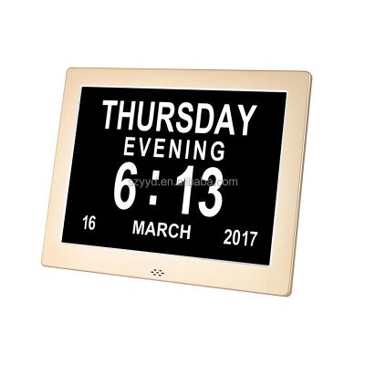 China Class DDC-8002J Metal Day Date Month Year Digital Clock Desk 8 Inch Alarm Digital Pendulum for Alzheimer for sale