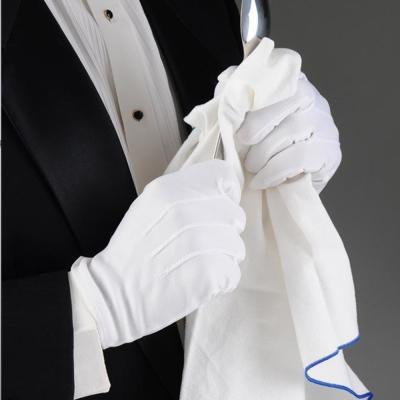 China Breathable Maker Gloves White Cotton Embroidered , White Ceremonial Gloves Handle for sale