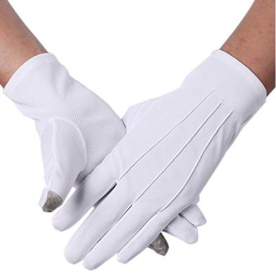 China Breathable Stripes Army Military White Ceremonial Three Grip Gloves for sale