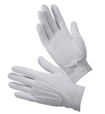 China Breathable Logo Embroidery Ceremonial Waiter Gloves White Cotton Gloves Masonic Gloves for sale